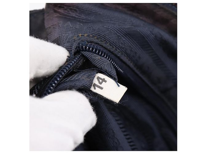 PRADA Chain Shoulder Bag Nylon Navy Gold Tone Auth 201216 Navy blue - view 24