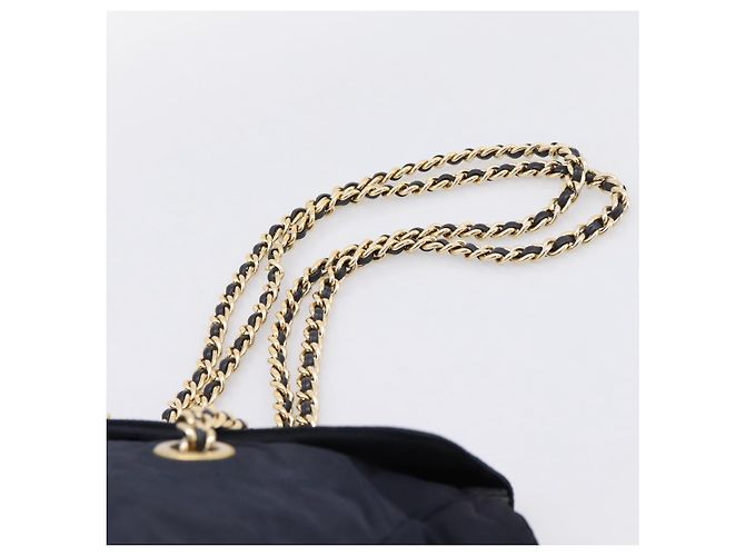PRADA Chain Shoulder Bag Nylon Navy Gold Tone Auth 201216 Navy blue - view 8