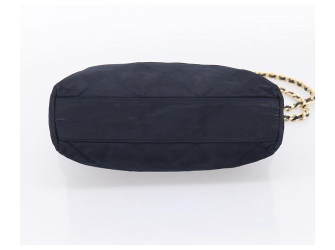 PRADA Chain Shoulder Bag Nylon Navy Gold Tone Auth 201216 Navy blue - view 9