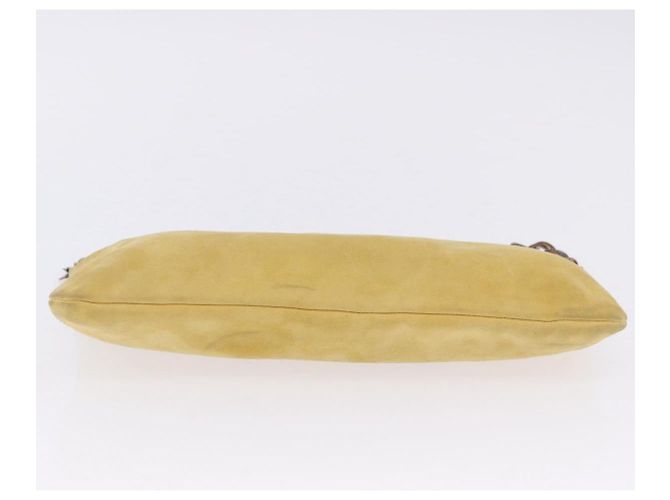 Borsa a tracolla con catena PRADA in camoscio Giallo Oro Auth 202450 D'oro - vista 11