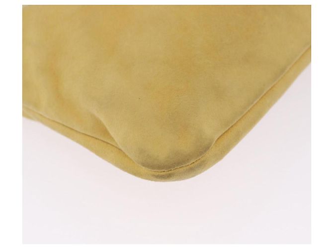 Borsa a tracolla con catena PRADA in camoscio Giallo Oro Auth 202450 D'oro - vista 12