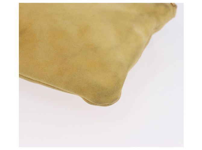 Borsa a tracolla con catena PRADA in camoscio Giallo Oro Auth 202450 D'oro - vista 15