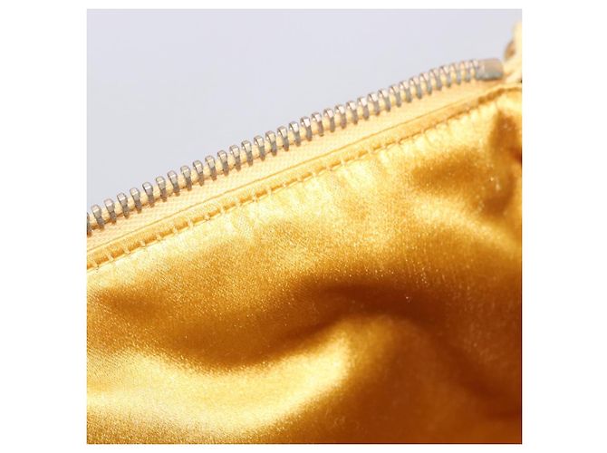 Borsa a tracolla con catena PRADA in camoscio Giallo Oro Auth 202450 D'oro - vista 23