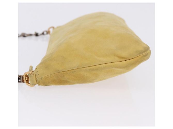 Borsa a tracolla con catena PRADA in camoscio Giallo Oro Auth 202450 D'oro - vista 6