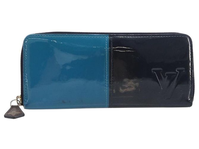 LOUIS VUITTON Monogram Vernis Portefeuille Miroir Blue Marine M64111 Auth 202604 Azul - vista 13