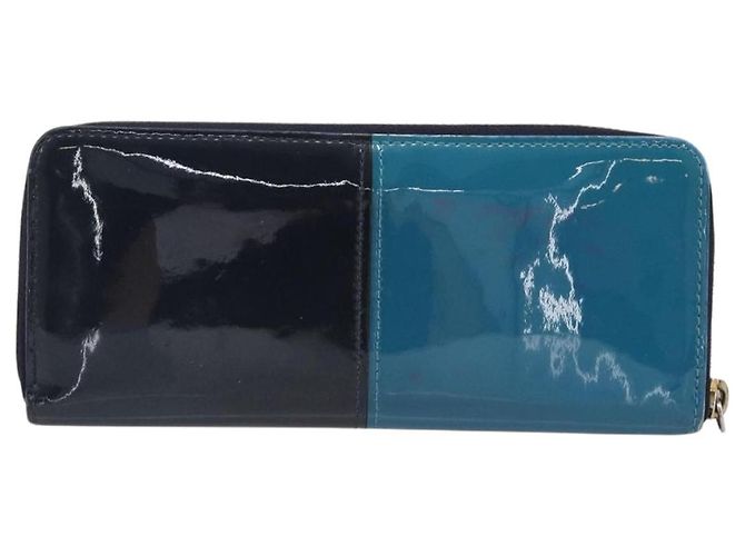 LOUIS VUITTON Monogram Vernis Portefeuille Miroir Blue Marine M64111 Auth 202604 Azul - vista 2