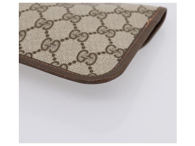 Pochette GUCCI GG Supreme Web Sherry Line PVC Beige Auth 201201A - vista 10