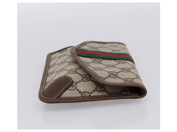 Pochette GUCCI GG Supreme Web Sherry Line PVC Beige Auth 201201A - vista 5