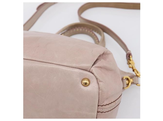 Borsa a mano Miu Miu Vitellolux in pelle 2way Rosa Tono Oro Auth 202628V - vista 10