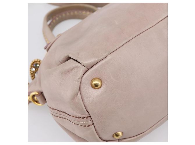 Borsa a mano Miu Miu Vitellolux in pelle 2way Rosa Tono Oro Auth 202628V - vista 15