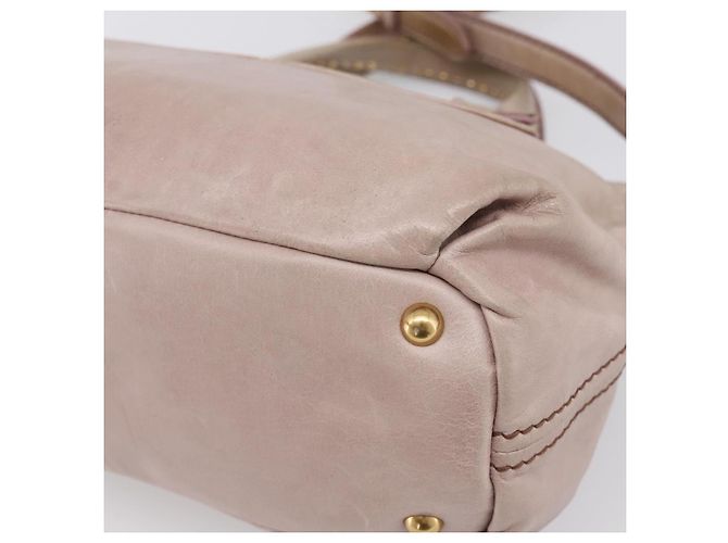 Borsa a mano Miu Miu Vitellolux in pelle 2way Rosa Tono Oro Auth 202628V - vista 16