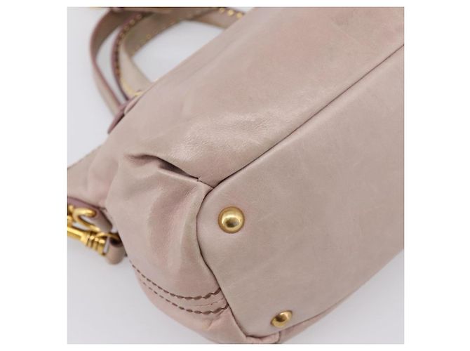 Borsa a mano Miu Miu Vitellolux in pelle 2way Rosa Tono Oro Auth 202628V - vista 17