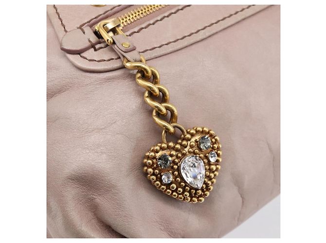 Borsa a mano Miu Miu Vitellolux in pelle 2way Rosa Tono Oro Auth 202628V - vista 18