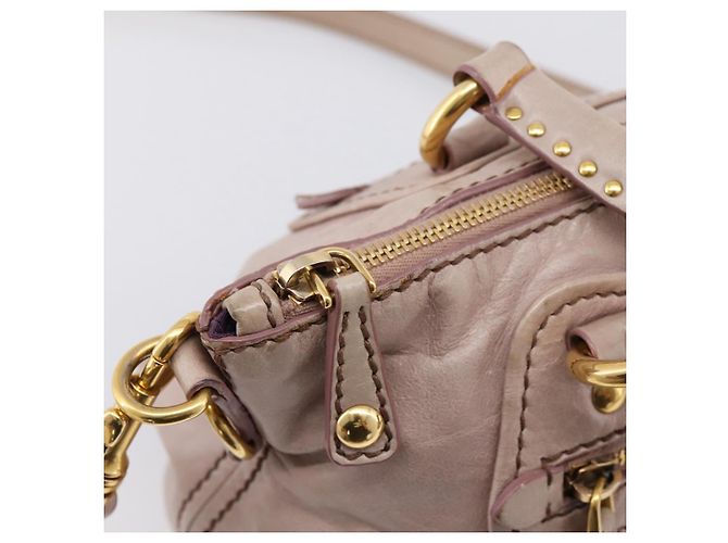 Borsa a mano Miu Miu Vitellolux in pelle 2way Rosa Tono Oro Auth 202628V - vista 20