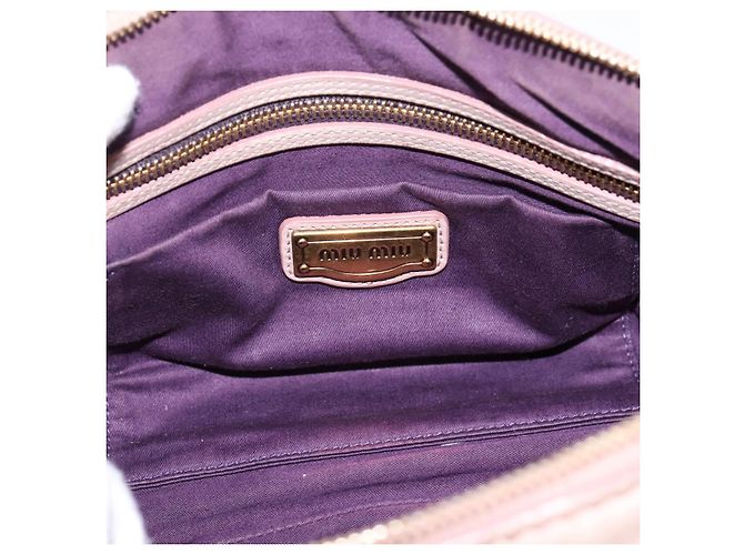 Borsa a mano Miu Miu Vitellolux in pelle 2way Rosa Tono Oro Auth 202628V - vista 21