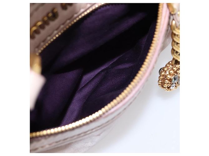 Borsa a mano Miu Miu Vitellolux in pelle 2way Rosa Tono Oro Auth 202628V - vista 27