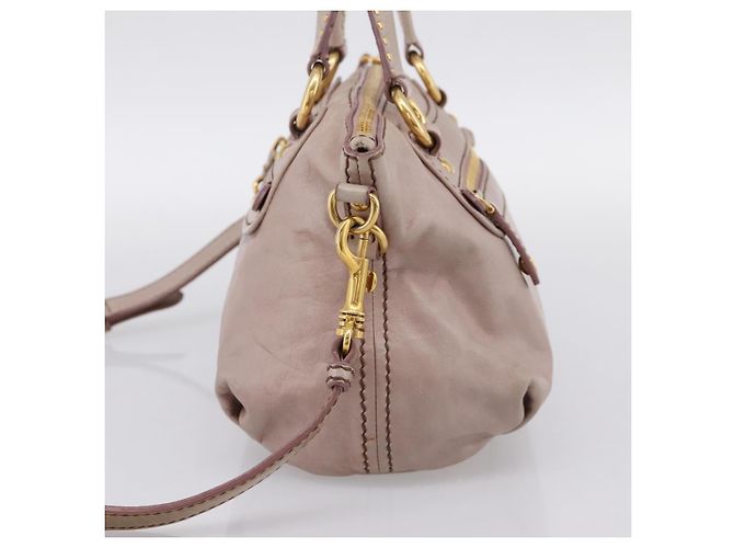 Borsa a mano Miu Miu Vitellolux in pelle 2way Rosa Tono Oro Auth 202628V - vista 4