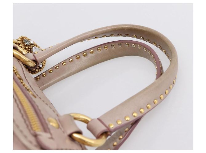Borsa a mano Miu Miu Vitellolux in pelle 2way Rosa Tono Oro Auth 202628V - vista 8
