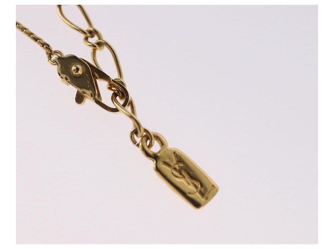 Autre Marque Collana SAINT LAURENT Metal Gold Tone Auth SW2843 - vista 15