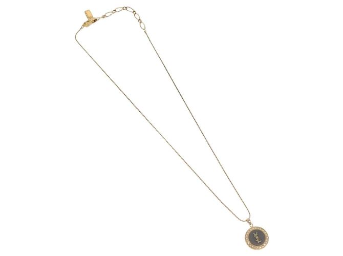 Autre Marque Collana SAINT LAURENT Metal Gold Tone Auth SW2843 - vista 2