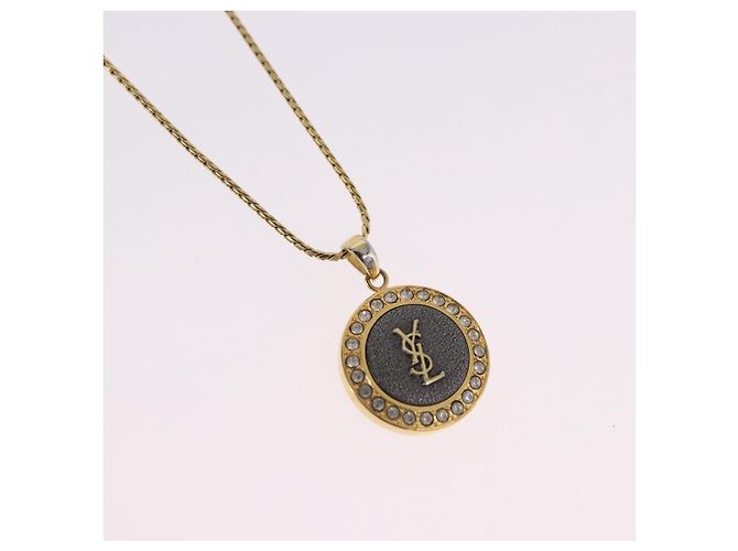 Autre Marque Collana SAINT LAURENT Metal Gold Tone Auth SW2843 - vista 3