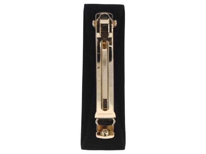Fermi capelli Salvatore Ferragamo Vala Valletta Canvas Black Gold Auth SW2863V Nero D'oro - vista 3