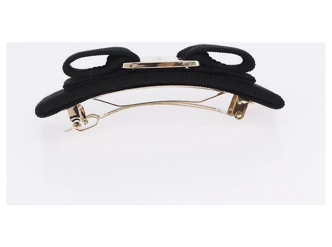 Fermi capelli Salvatore Ferragamo Vala Valletta Canvas Black Gold Auth SW2863V Nero D'oro - vista 5