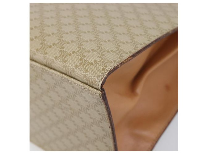 Céline Borsa a mano CELINE Macadam Canvas PVC Beige Gold Auth mr2906 D'oro - vista 10