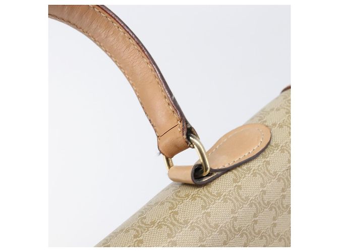 Céline Borsa a mano CELINE Macadam Canvas PVC Beige Gold Auth mr2906 D'oro - vista 15