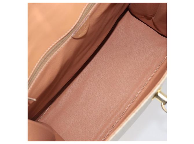 Céline Borsa a mano CELINE Macadam Canvas PVC Beige Gold Auth mr2906 D'oro - vista 20