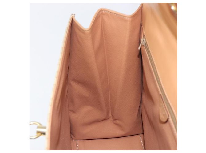 Céline Borsa a mano CELINE Macadam Canvas PVC Beige Gold Auth mr2906 D'oro - vista 22