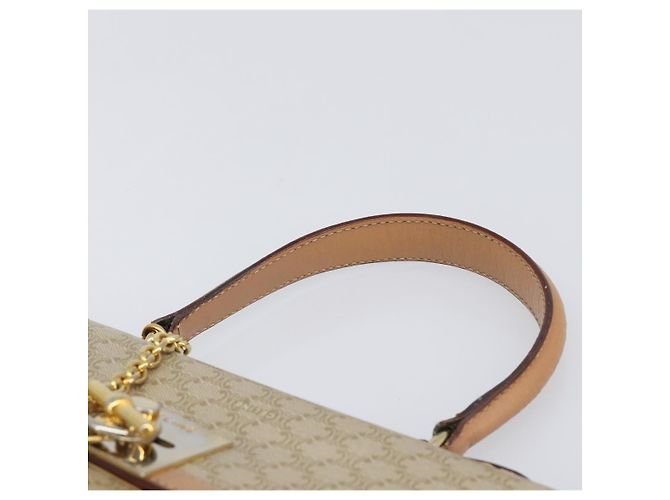 Céline Borsa a mano CELINE Macadam Canvas PVC Beige Gold Auth mr2906 D'oro - vista 8