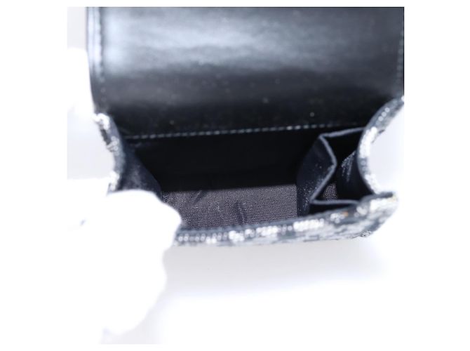 Pouch Saddle Christian Dior Trotter Canvas Grigio Argento Auth 202727V Marrone - vista 14