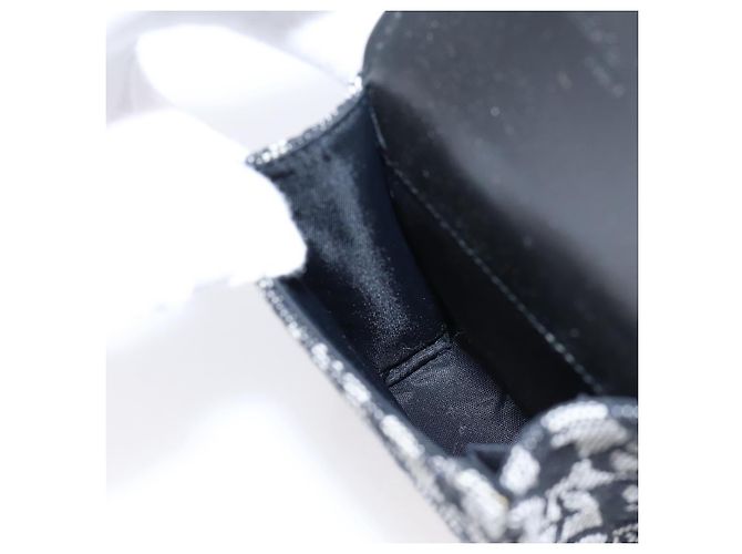 Pouch Saddle Christian Dior Trotter Canvas Grigio Argento Auth 202727V Marrone - vista 16