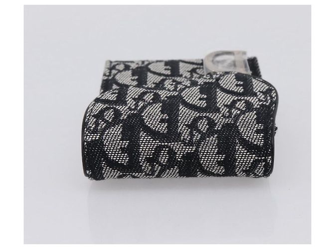Pouch Saddle Christian Dior Trotter Canvas Grigio Argento Auth 202727V Marrone - vista 6