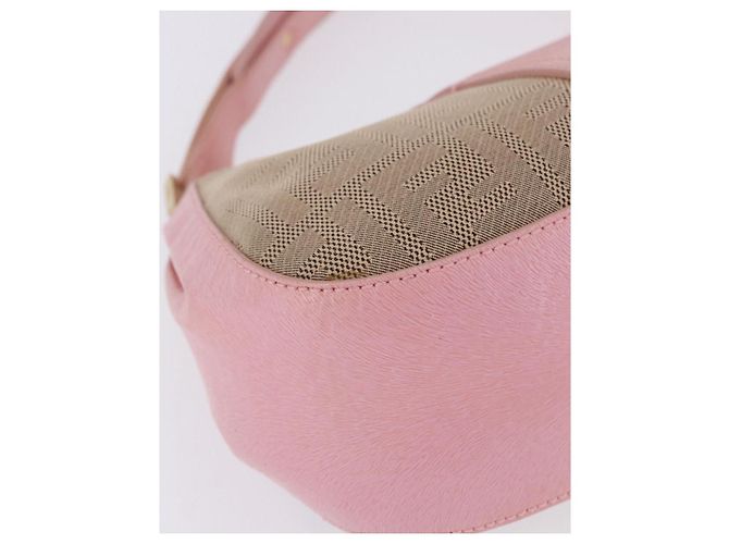 Borsa a tracolla FENDI Zucca Canvas Pink Gold Auth 202168V Rosa D'oro - vista 12