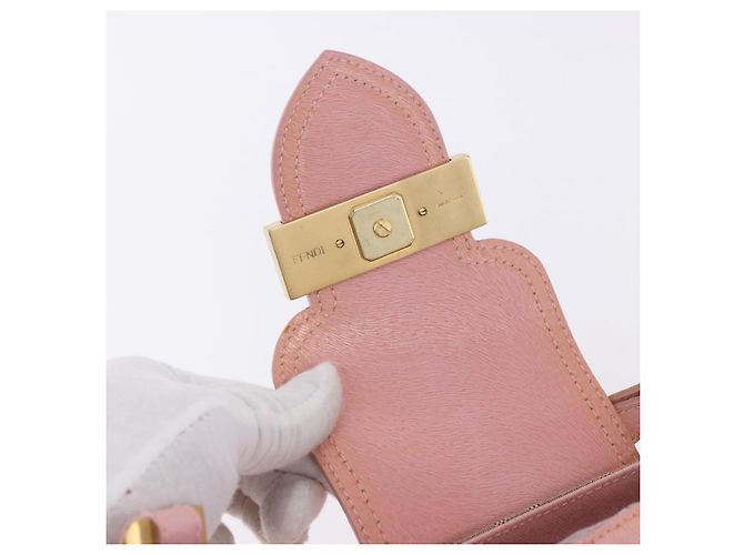 Borsa a tracolla FENDI Zucca Canvas Pink Gold Auth 202168V Rosa D'oro - vista 15