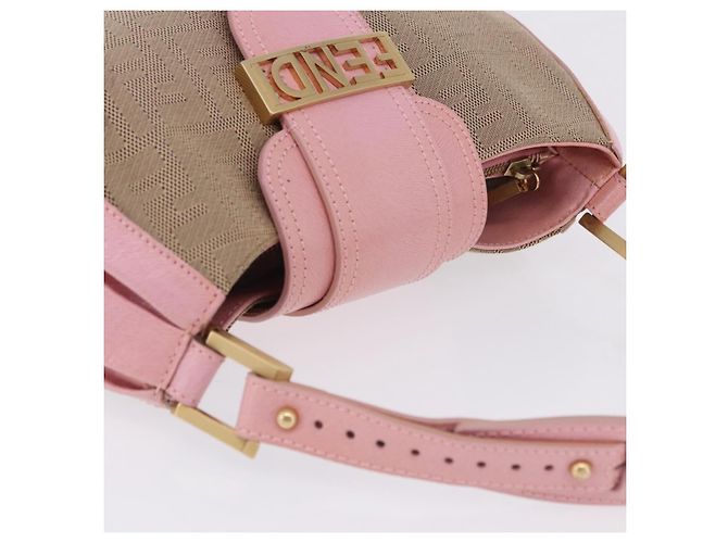 Borsa a tracolla FENDI Zucca Canvas Pink Gold Auth 202168V Rosa D'oro - vista 6