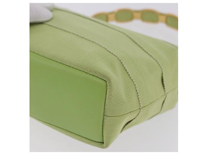 Borsa Salvatore Ferragamo Vala Canvas Green Gold Auth 202914A D'oro Verde - vista 12