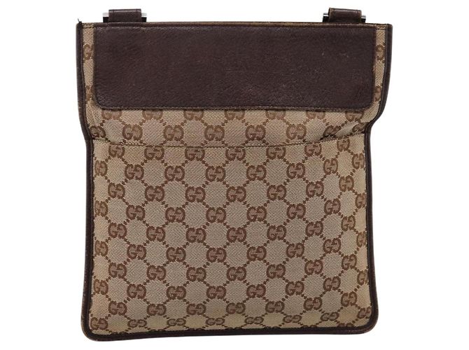 Borsa a tracolla GUCCI GG Canvas Beige Silver 27639 Auth 201150 Argento - vista 2
