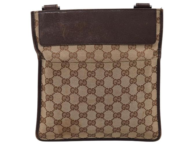 Borsa a tracolla GUCCI GG Canvas Beige Silver 27639 Auth 201150 Argento - vista 3