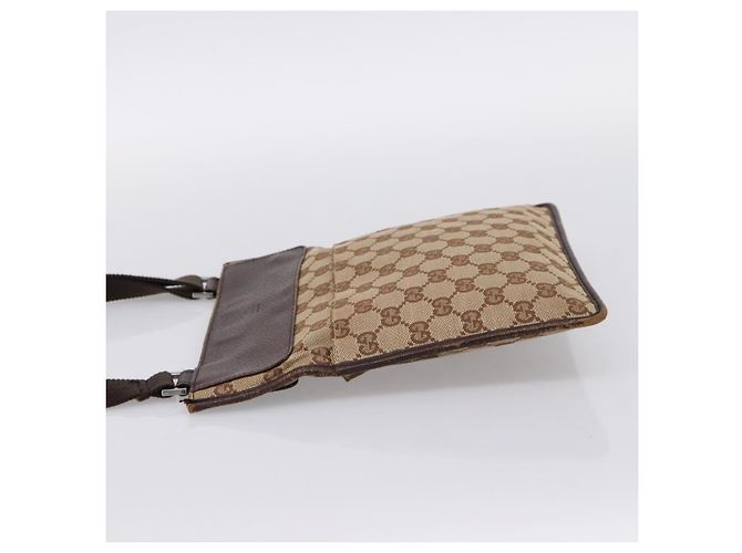 Borsa a tracolla GUCCI GG Canvas Beige Silver 27639 Auth 201150 Argento - vista 4
