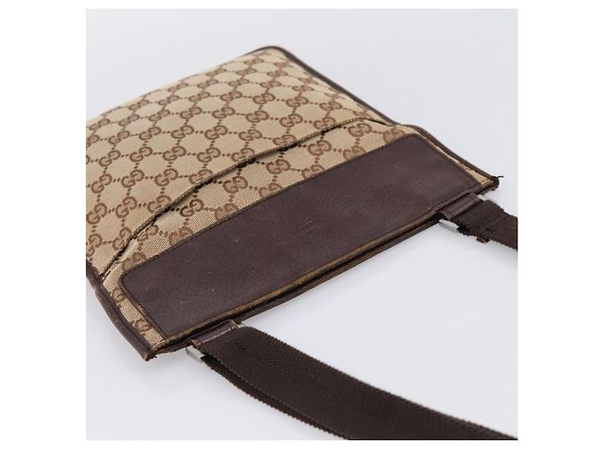 Borsa a tracolla GUCCI GG Canvas Beige Silver 27639 Auth 201150 Argento - vista 6