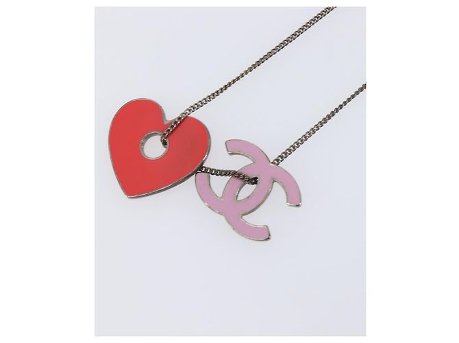 Collana CHANEL Metallo Rosa CC Auth 203054 - vista 18