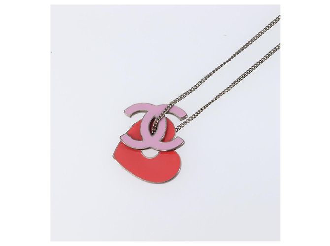 Collana CHANEL Metallo Rosa CC Auth 203054 - vista 4