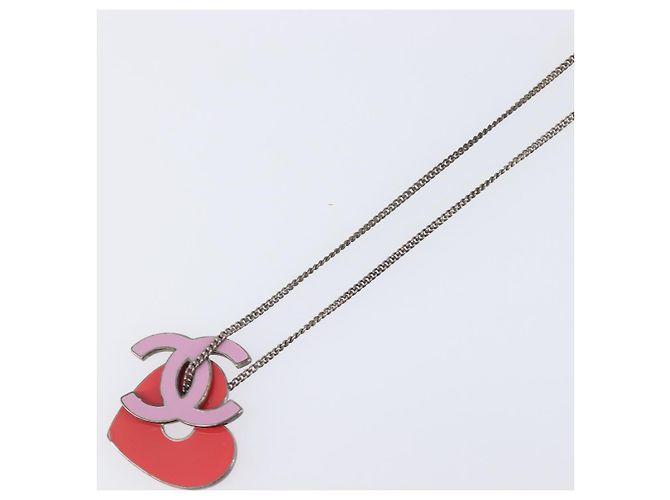 Collana CHANEL Metallo Rosa CC Auth 203054 - vista 5