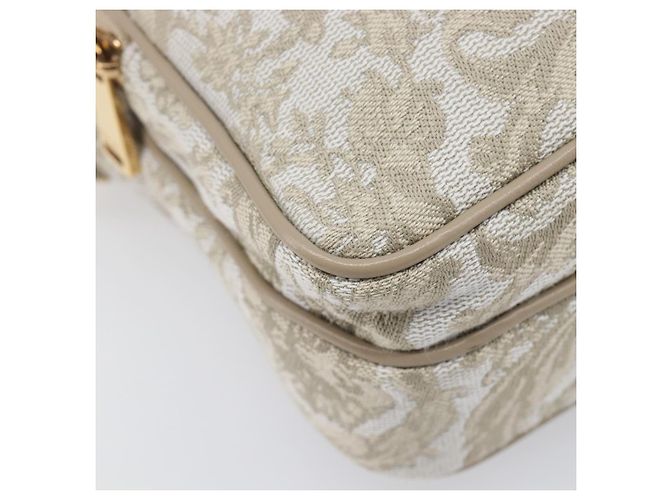 Borsa a tracolla VERSACE Canvas Beige Gold Auth 200702V D'oro - vista 15