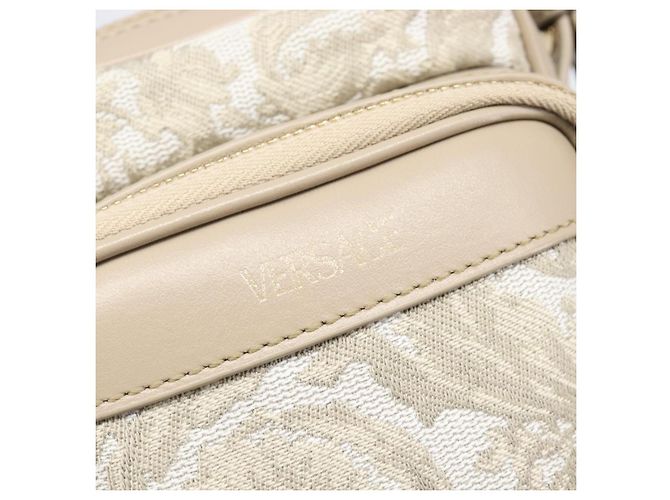 Borsa a tracolla VERSACE Canvas Beige Gold Auth 200702V D'oro - vista 18
