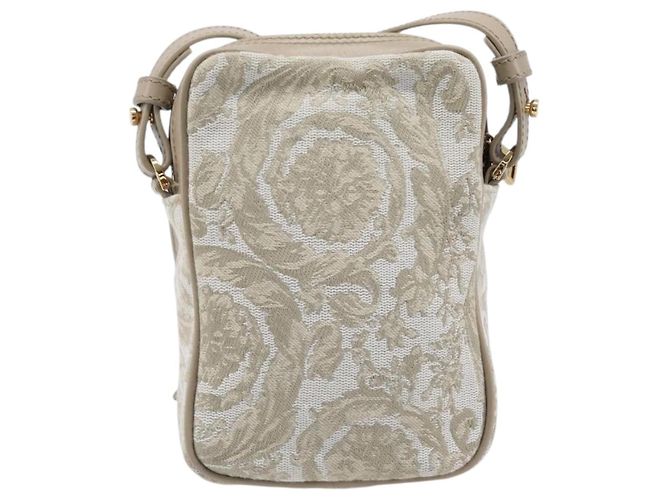 Borsa a tracolla VERSACE Canvas Beige Gold Auth 200702V D'oro - vista 2