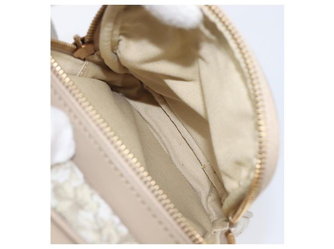 Borsa a tracolla VERSACE Canvas Beige Gold Auth 200702V D'oro - vista 22